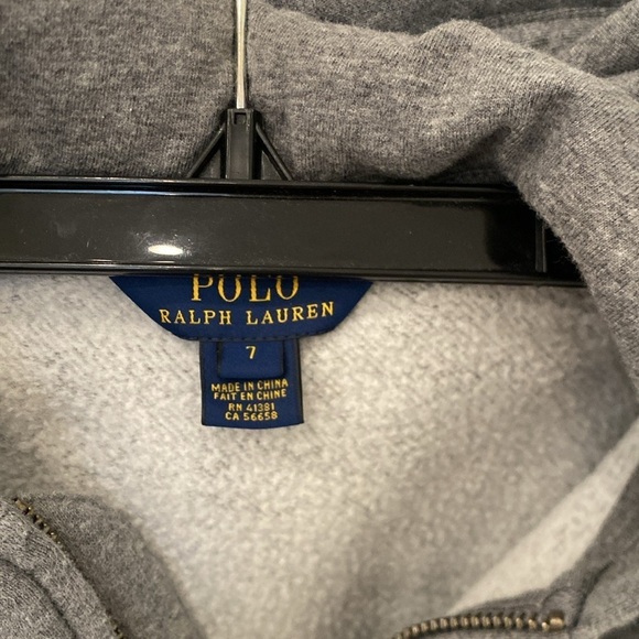 Polo Ralph Lauren grey zip hoodie size 7 
Really could be boys or girls - Picture 2 of 4